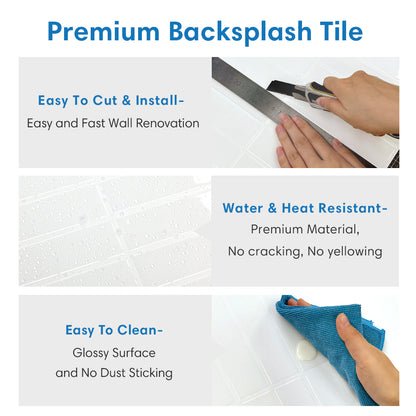 Linear Tile Peel and Stick Backsplash - White