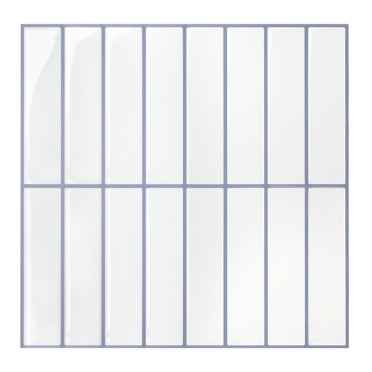 Linear Tile Peel and Stick Backsplash - White Gray
