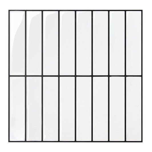 Linear Tile Peel and Stick Backsplash - White and Black