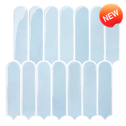 Fish Scale Peel and Stick Backsplash - Aqua Blue Thicker Design