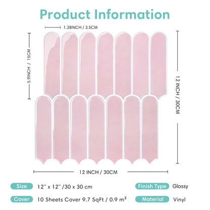 Fish Scale Peel and Stick Backsplash - Blush Pink Thicker Design