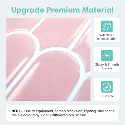 Fish Scale Peel and Stick Backsplash - Blush Pink Thicker Design