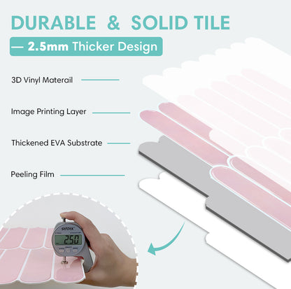 Fish Scale Peel and Stick Backsplash - Blush Pink Thicker Design