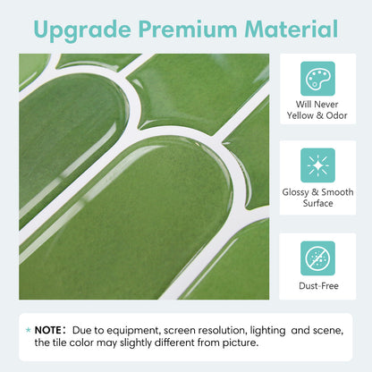 Fish Scale Peel and Stick Backsplash - Green Thicker Design