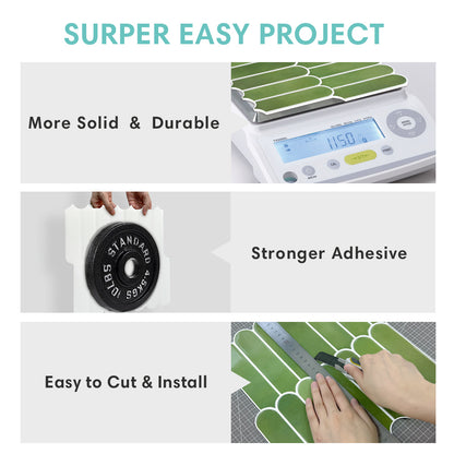 Fish Scale Peel and Stick Backsplash - Green Thicker Design