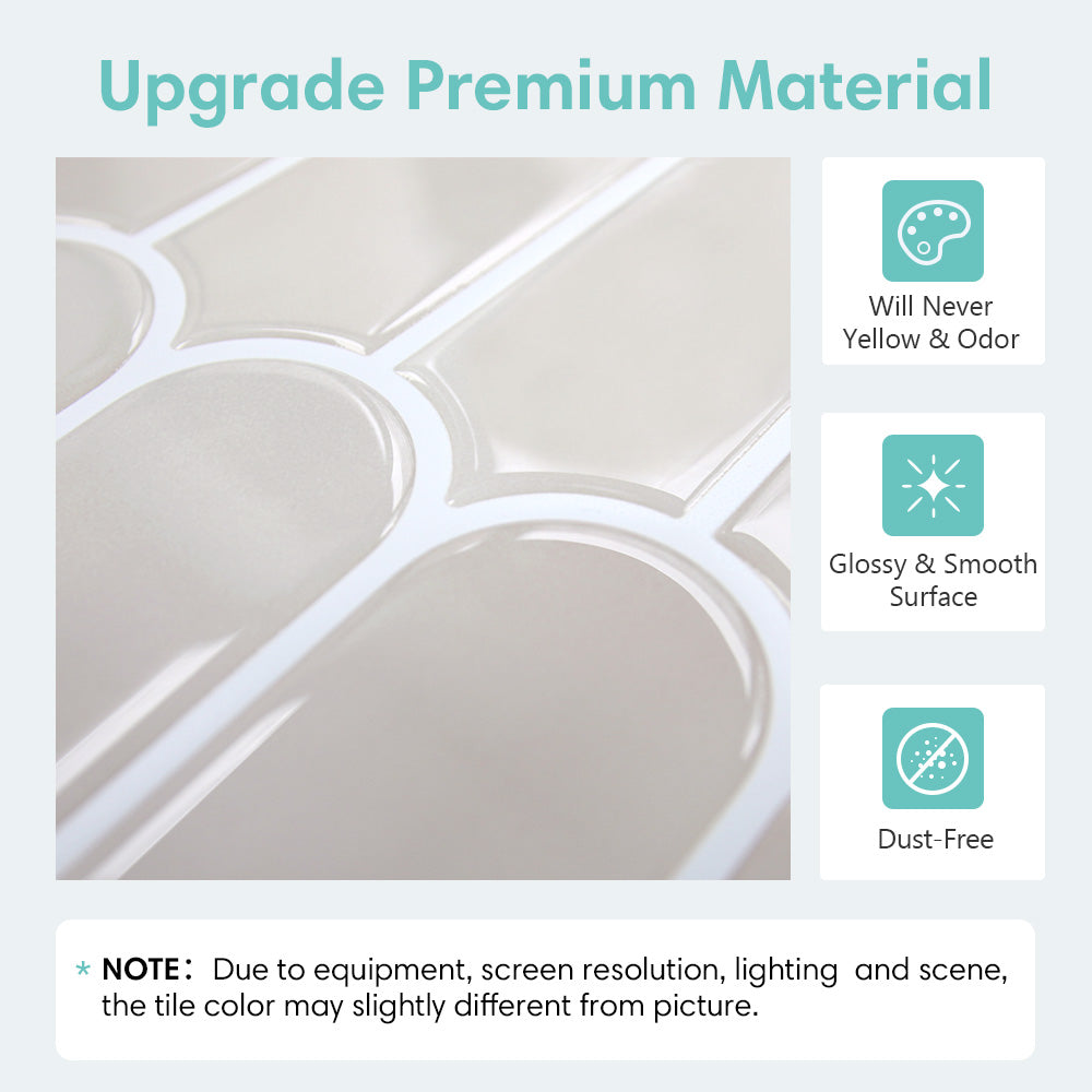 Fish Scale Peel and Stick Backsplash - Toledo Cream Thicker Design