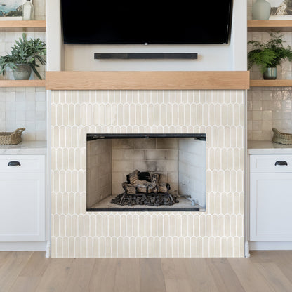 Fish Scale Peel and Stick Backsplash - Toledo Cream Thicker Design