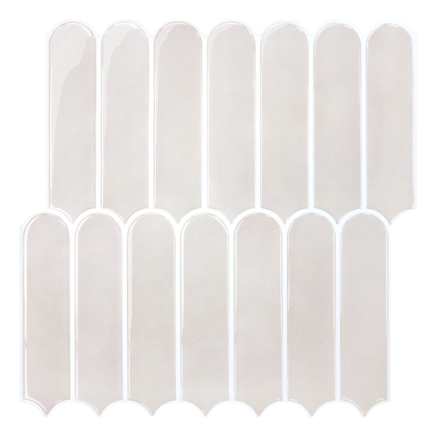 Fish Scale Peel and Stick Backsplash - Toledo Cream Thicker Design