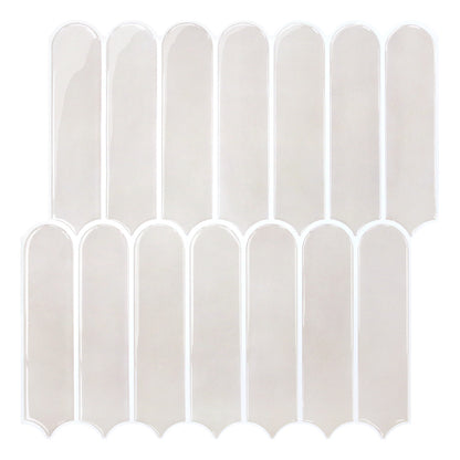 Fish Scale Peel and Stick Backsplash - Toledo Cream Thicker Design