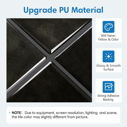 Square Peel and Stick Backsplash - Black Thicker Design