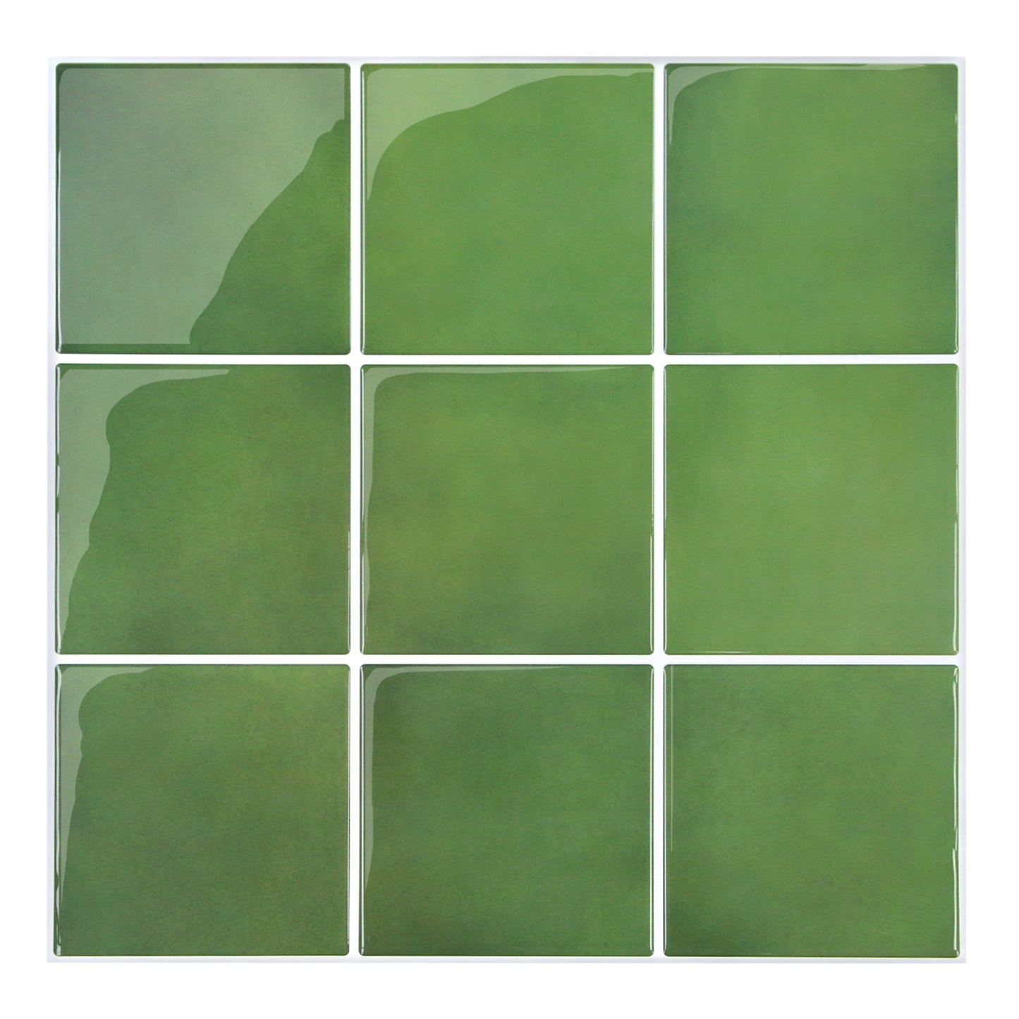 Square Peel and Stick Backsplash - Green Thicker Design