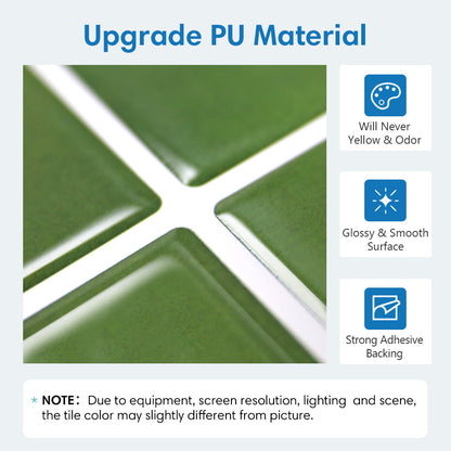 Square Peel and Stick Backsplash - Green Thicker Design