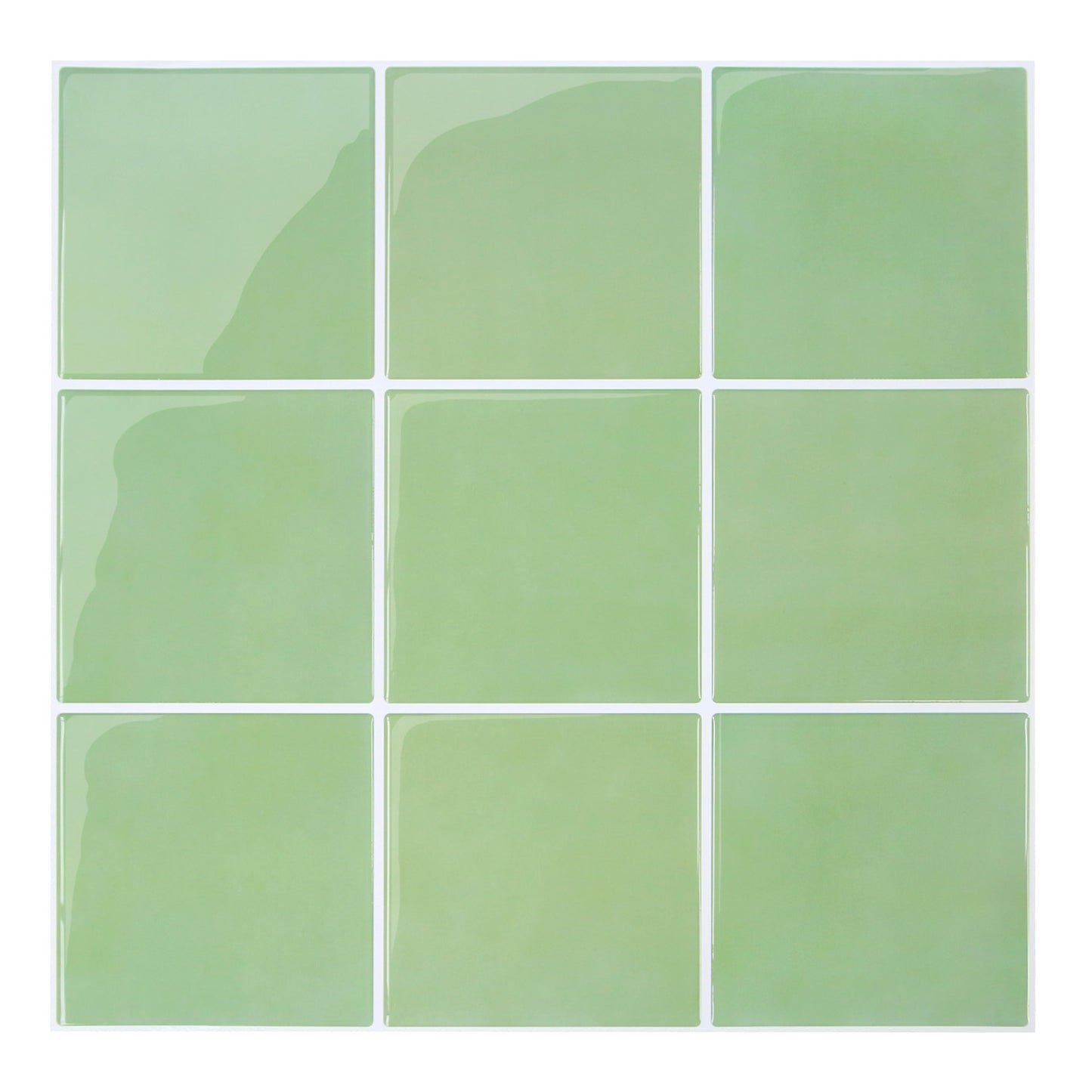 Square Peel and Stick Backsplash - Sage Green Thicker Design