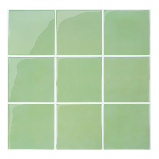 Square Peel and Stick Backsplash - Sage Green Thicker Design