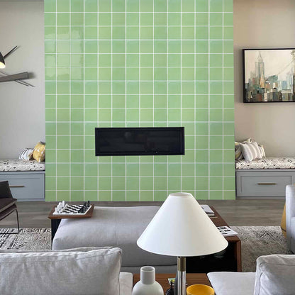 Square Peel and Stick Backsplash - Sage Green Thicker Design