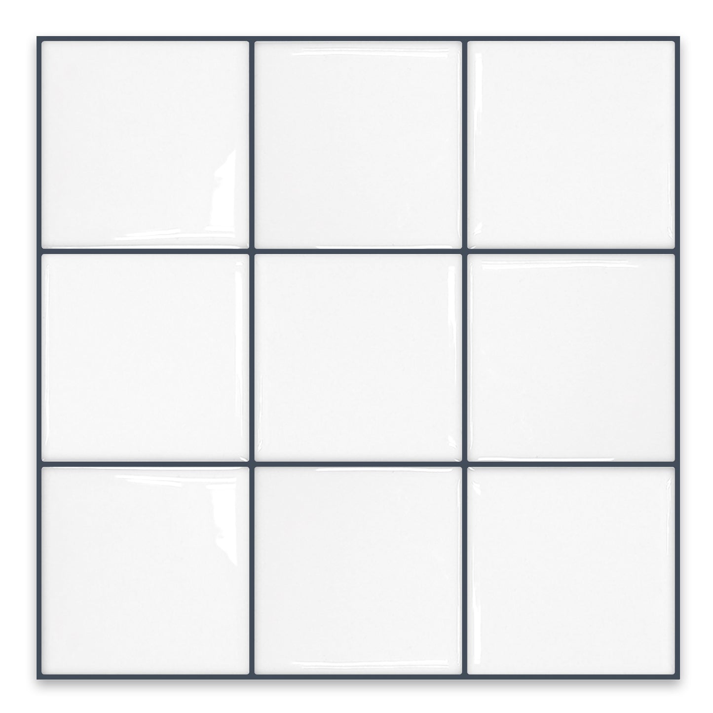 Square Peel and Stick Backsplash - White and Grey Thicker Design