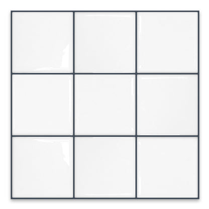 Square Peel and Stick Backsplash - White and Grey Thicker Design
