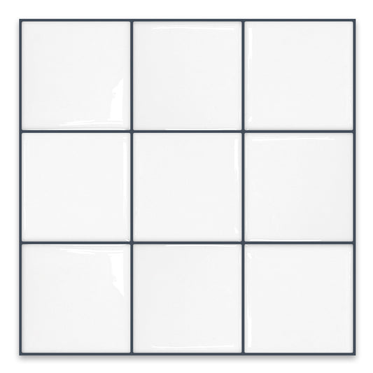 Square Peel and Stick Backsplash - White and Grey Thicker Design