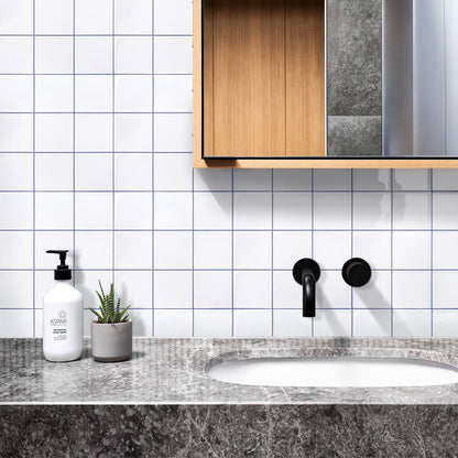 Square Peel and Stick Backsplash - White and Grey Thicker Design